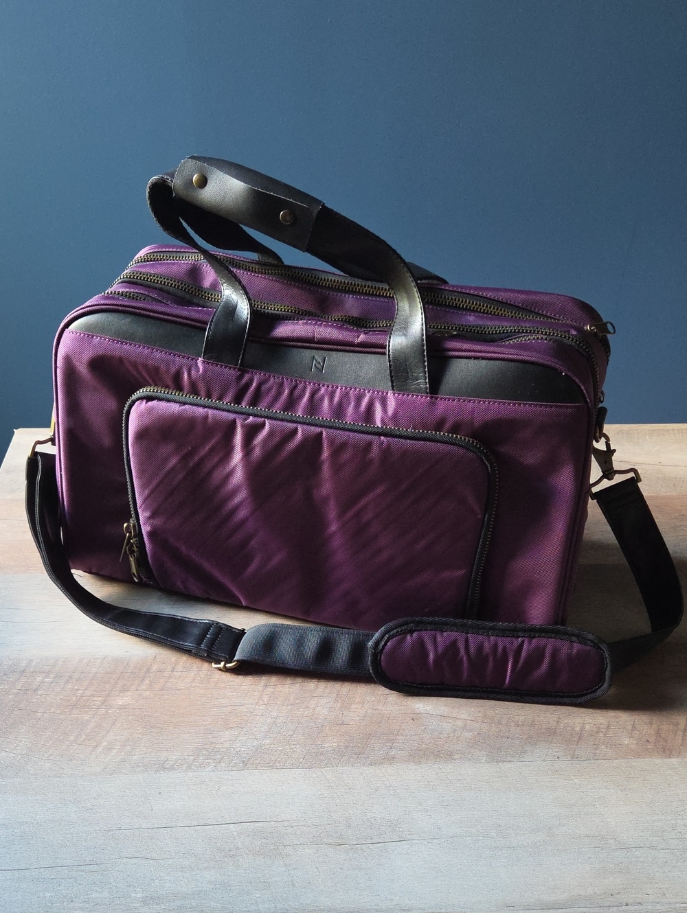 Nomad Lane ORIGINAL Bento Bag In Positano Plumb With Bronze Zipper